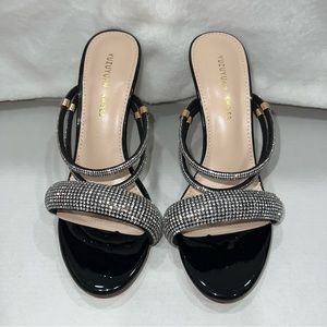 Rhinestone Black Heels